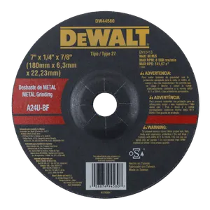 Disco Desbaste Metal Dewalt con Relieve 7"X1/4"X7/8"